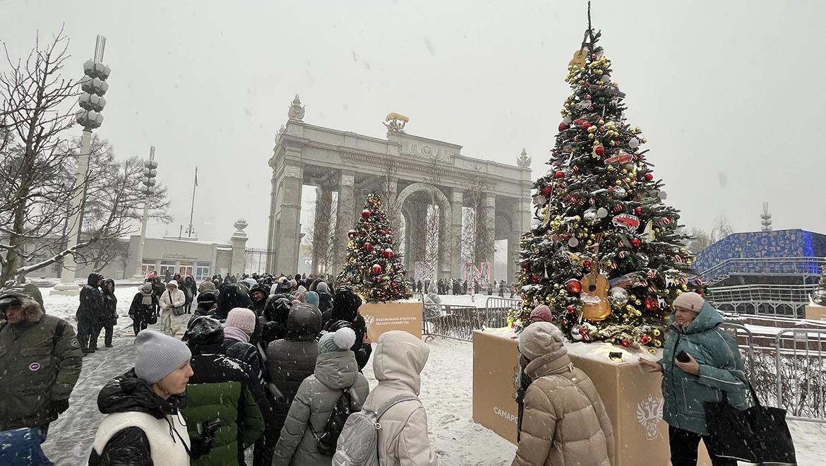 Ракета, машинки и фестиваль: Самарская область украсила новогоднюю ель на ВДНХ