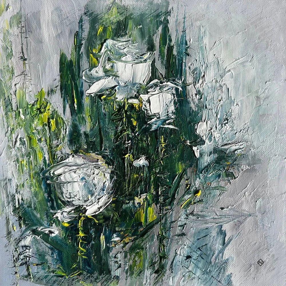 Scarves featuring landscapes and still lifes